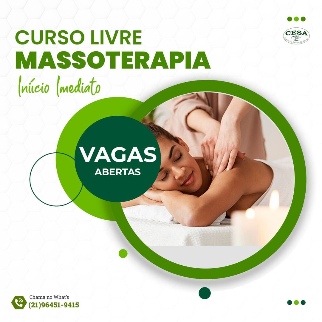 Curso livre de massoterapia do CESA Itaipu em Niterói