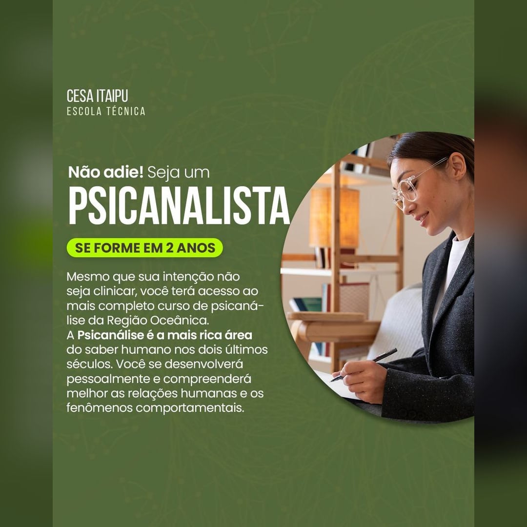 Curso de psicanálise do CESA Itaipu em Niterói